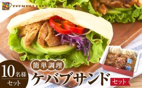 ケバブサンド セット 約10名分 ケバブチキンステーキ 230g×6食 ピタパン×10枚 肉料理 鶏肉 温めるだけ 惣菜 お手軽 簡単 ギフト 贈り物 ホームパーティー 304018_AG41