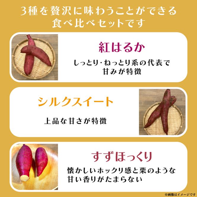 熟成さつまいも 3種食べ比べセット 合計5kg 詰め合わせ（紅はるか・シルクスイート・すずほっくり） ｜ 茨城県 大子町 サツマイモ べにはるか 焼き芋 ホクホク 野菜 数量限定 ねっとり しっとり(CH002)