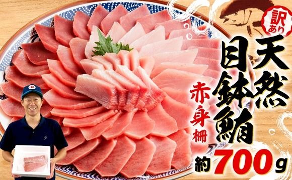 訳あり まぐろ 目鉢まぐろ 赤身 約700g 不定型柵 [ PT0014-000001-X2 ]