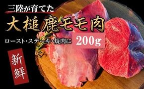 【ジビエ】大槌産 鹿肉（モモ肉 200g）【0tsuchi01334】