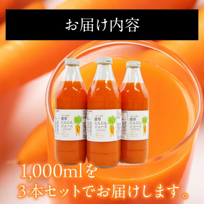 行方市産 アロマレッド 使用 人参ジュース 3本｜野菜 ジュース 茨城県(CU-343)