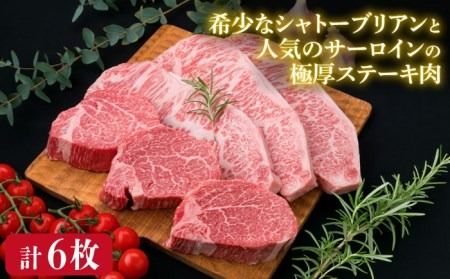 【全12回定期便】【極厚ステーキ】シャトーブリアン 約180g×3枚 サーロインステーキ 約250g×3枚 合計6枚 博多和牛 A4ランク 和牛 ヒレ《糸島》【糸島ミートデリ工房】 [ACA183]