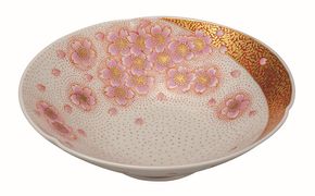 九谷焼　7号鉢・金襴手さくら　福田良則 a01 民芸品 工芸品 焼き物 食器 