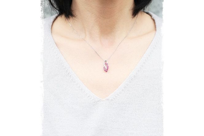 ネックレス プラチナ PT900 ルビー ダイヤモンド 0.05ct