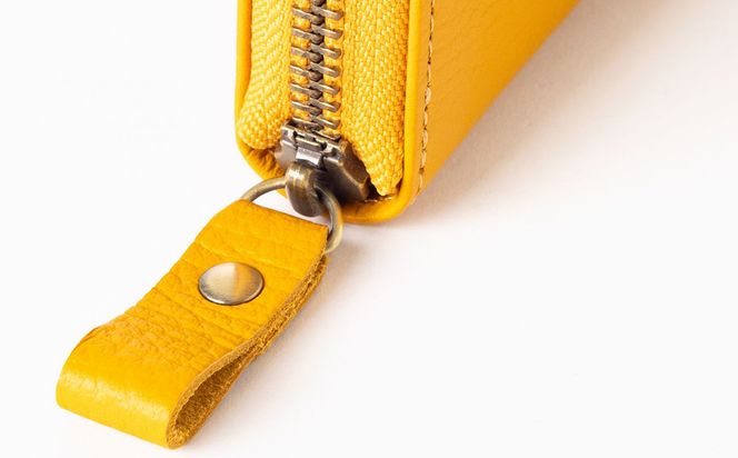 豊岡工房 牛革 コインが分けられる中身が見やすいラウンド長財布（4373）イエロー / 長財布 ４つに仕切られた小銭入れ 部屋ごとに色分け 柔らかい メンズ レディース 財布 さいふ サイフ 国産 日本製 小田清株式会社