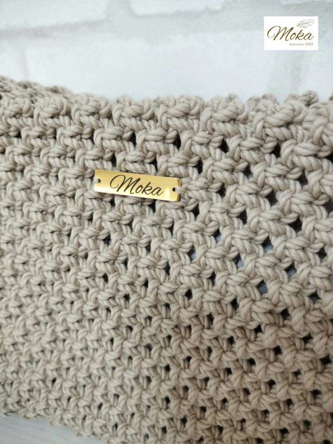 オーガニックコットンロープのマクラメ　ワンハンドルバッグ