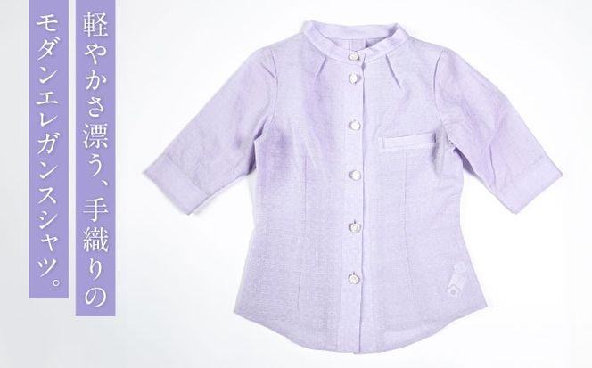 サマーシャツ（パープル / レディース）琉球織物 両面浮花織 ファッション フォーマル カジュアル 冠婚葬祭 / 沖縄市 FABRIC SHOP MINAMI[BCCS011]