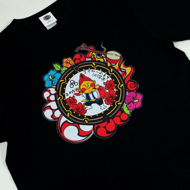 沖縄市 マンホールTシャツ エイ坊 (黒 / Lサイズ) Tシャツ 半袖 キャラクター メンズ レディース 沖縄市 黒色 沖縄市 / 株式会社TAK JAPAN[BCDK002-03]