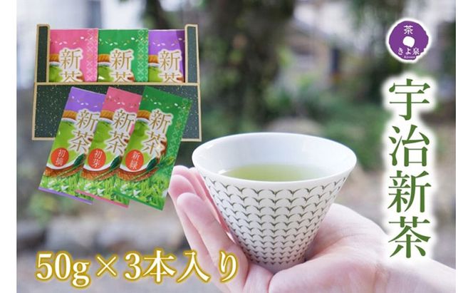 京都茶匠きよ泉の宇治新茶3袋セット〈お茶 茶 新茶 緑茶 煎茶 セット 茶葉 飲料〉