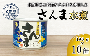 ＜笹谷商店さんま水煮10缶セット＞さんま缶  190g 北海道 国産 北海道産 道産 水煮 缶詰 魚介 魚介類 海産物 非常食 常温