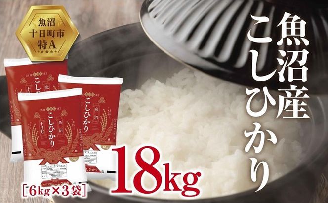 魚沼産 こしひかり 6kg ×3袋 計18kg 米 お米 新潟 魚沼 魚沼産 白米 送料無料 新潟県産 精米 産直 産地直送 契約農家 お取り寄せ 壱成 新潟県 