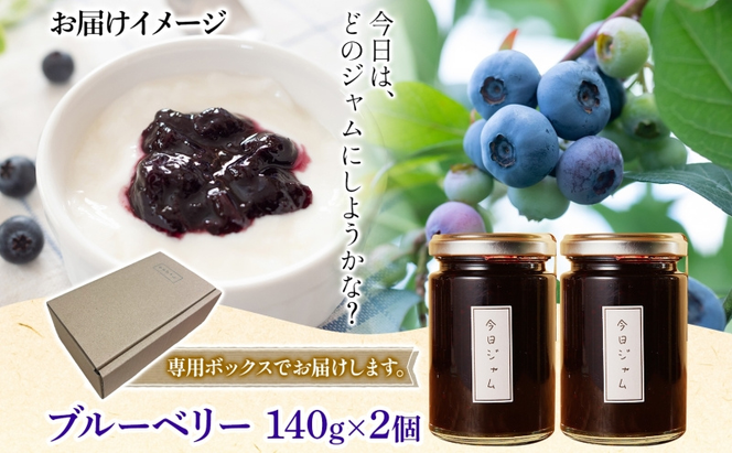 【ふるさと納税】ブルーベリージャム 140g 2個 今日ジャム 北海道産 自家製 無添加 パン ヨーグルト 朝食 濃厚 甘い デザート スイーツ おやつ グルメ ご褒美 贅沢 ギフト 贈り物 セット 詰め合わせ お取り寄せ 送料無料 北海道 滝川市