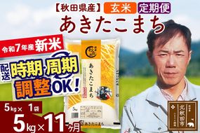 ※令和7年産 新米※《定期便11ヶ月》秋田県産 あきたこまち 5kg【玄米】(5kg小分け袋) 2025年産 お届け時期選べる お届け周期調整可能 隔月に調整OK お米 みそらファーム|msrf-20311