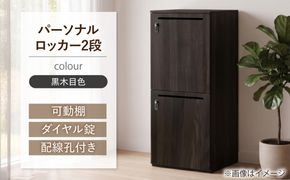 【2段/黒木目】 パーソナルロッカー 2段 RGP4545-2 黒木目色 ロッカー 収納 木製 愛西市 / タック株式会社[AEAH028-2]