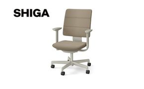 イトーキ SHIGA シガ 昇降脚 背トリプル ベースカラー:ペールオリーブ / 座面カラー:サンドベージュ（KJ-517SEM-L4K4F）キャスター5本脚 【アンクルムーブ・シンクロロッキング / アジャスタブル肘 / 抵抗付きウレタンキャスター】 日本製 ワークチェア オフィスチェア 柴田文江氏デザイン【EI187W】（滋賀県　近江八幡市）