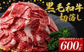 国産黒毛和牛切落し計600g（300g×2P） a0-374