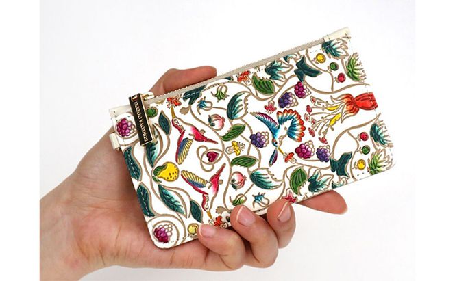 【文庫屋大関】すっきりカードケース　ハチドリの憂鬱【皮革工芸品】 ファッション小物 雑貨 フラグメントケース 小銭入れ付き 収納 スマート 日本製 鳥 動物 