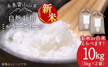 【新米受付中】令和6年産 糸島産 ミルキークイーン 10kg 自然栽培 【2024年10月下旬以降順次発送】《糸島》【大石ファーム】 [ATE015]