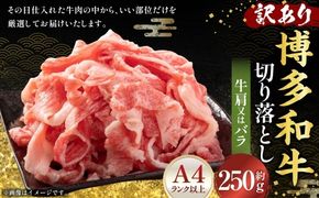 訳あり！ 博多和牛A4ランク以上 切り落とし 約250g 赤身 バラ肉 切り落とし 夕食 炒め物 お肉 肉 ニク にく 牛肉 牛 博多和牛 和牛 バラ 牛肩 肉料理