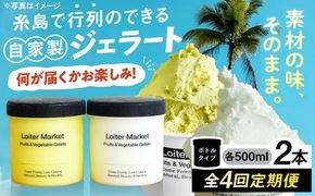 ジェラート アイス 【 全4回 定期便 】 お楽しみ ボトル 2個 × 4回 セット《糸島》【LoiterMarket ロイターマーケット】 [AGD013]  アイスクリーム  ジェラートアイス