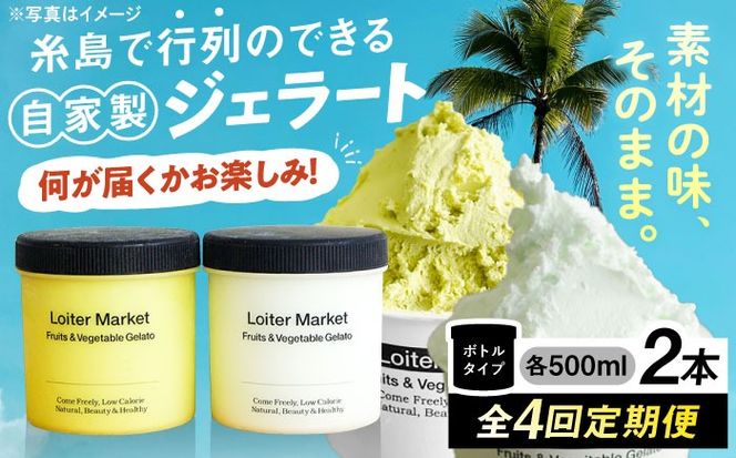 ジェラート アイス 【 全4回 定期便 】 お楽しみ ボトル 2個 × 4回 セット《糸島》【LoiterMarket ロイターマーケット】 [AGD013]  アイスクリーム  ジェラートアイス