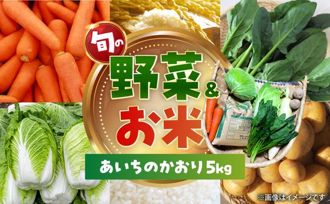 【毎年12月から順次発送】愛西市産 あいちのかおり5kgと旬の季節野菜詰め合わせ 精米 お米 野菜 愛西市 / お米の三輪[AECM002]