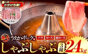 豚肉 小分け しゃぶしゃぶ 豚バラ 豚ロース 熊本 うまか ポーク スライス フィルムタイプ 2.4kg《11月出荷予定》 お楽しみセット 豚しゃぶ 豚バラ肉 うまかポーク 3種 豚バラエティー セット 小分け スライス---oz_fumpsya_r7_20000_f2400g_ac11---