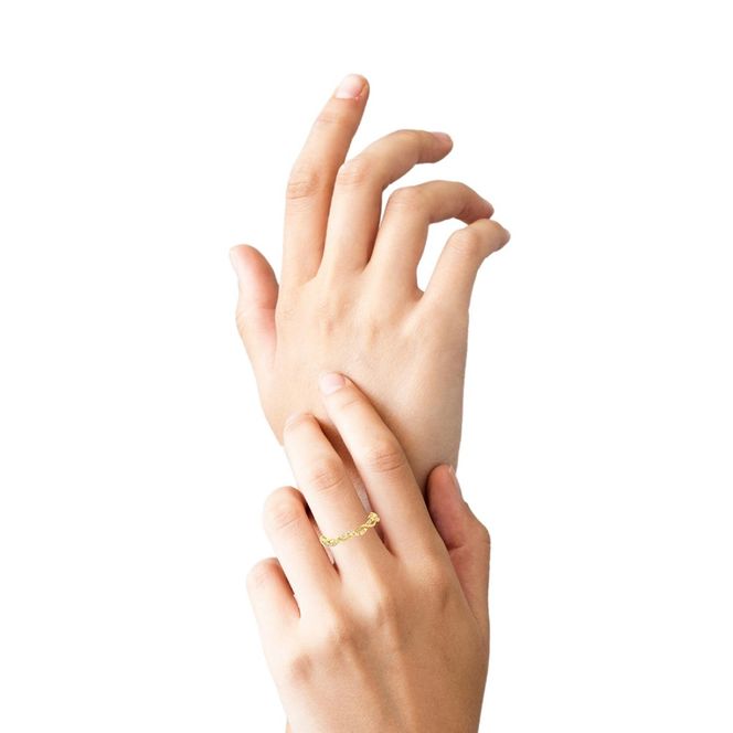 K18 ツイストデザインダイヤリング 0.08CT　RADR-6903DI-Y 188-120