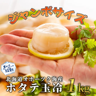 30-125 北海道オホーツク海産ホタテ玉冷ジャンボサイズ(1kg)