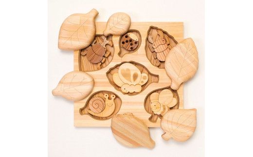 【CF-R7hbk】YKS021　山のくじら舎 かくれんぼパズル さとやま 木製 玩具 赤ちゃん ベビー 幼児 昆虫 カブトムシ ギフト 包装 ラッピング プレゼント 贈り物 贈答 出産祝い 誕生日祝い のし 熨斗対応 高知県産