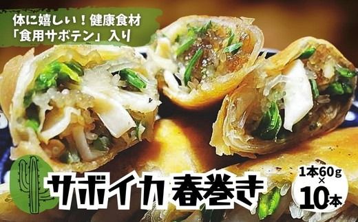 体にうれしい健康食材「食用サボテン」のサボイカ春巻き 10本入り（1本60g×10本）