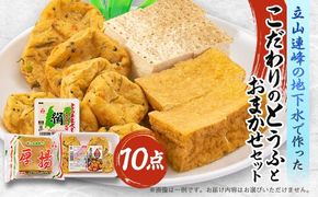 とうふ 厚揚げ がんもが入ったおまかせ 10点セット | 豆腐 あげ がんもどき 絹豆腐 木綿豆腐 やさい タンパク質 富山県 滑川市