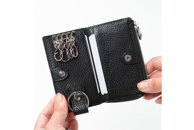 SOMES GL-03 キー＆コインケース ブラック [ソメスサドル 北海道 砂川市 12260874] ソメス バッグ メンズ レディース 本革 革 革製品 鞄 かばん レザー 財布 コインケース キーケース