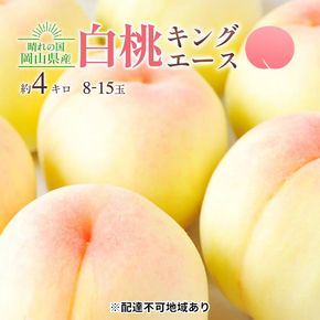 桃 2027年 先行予約 岡山 白桃 キング・エース 約4kg 8～15玉入り もも モモ 岡山県産 国産 フルーツ 果物 ギフト 橋田商店