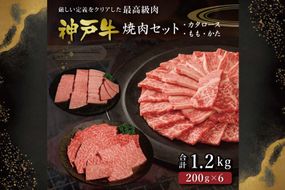 神戸牛焼肉セット（1.2kg） [肉 牛肉 神戸牛 最高級肉 神戸ビーフ 神戸肉 但馬牛 ロース もも かた 食べ比べ 焼肉 お取り寄せ 加東市 兵庫県]