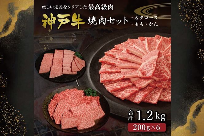 神戸牛焼肉セット（1.2kg） [肉 牛肉 神戸牛 最高級肉 神戸ビーフ 神戸肉 但馬牛 ロース もも かた 食べ比べ 焼肉 お取り寄せ 加東市 兵庫県]