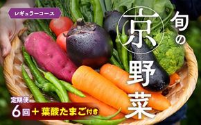 【6回定期便】旬の京野菜　毎月お届けレギュラーコース（全6回）＆『葉酸たまご』6個入り×1パック×3回分付≪定期便 野菜 ふるさと納税野菜≫ ※沖縄・離島・諸島へのお届け不可