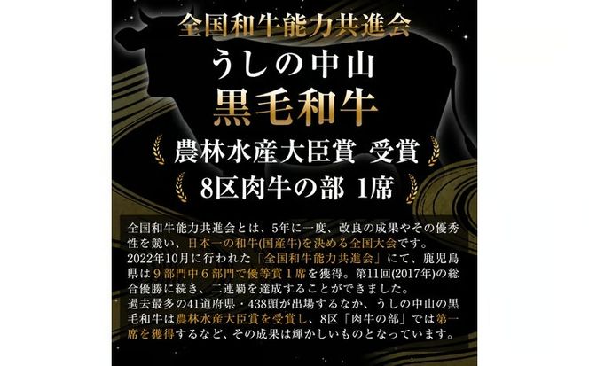 【数量限定】A4・5等級 鹿児島県産黒毛和牛うしの中山サーロインステーキ 計600g(3枚) d9-003