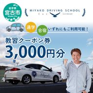 【宮古市】宮古ドライビングスクール教習クーポン券 3,000円分 岩手県宮古市 クーポン券 ドライビングスクール 教習