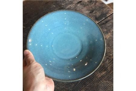 【 青磁 シリーズ 】水玉 7寸鉢 5枚 セット糸島市 / うつわと手仕事の店 研　器 陶器 食器 クラフト 手作り [ARD015] 器 陶器 食器 手作り 皿 おしゃれ 青磁 ブルー 小皿 取り分け皿 うつわ