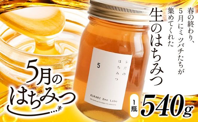 5月のはちみつ 540g KURARI くらりミツバチ研究室《90日以内に出荷予定(土日祝除く)》和歌山県 紀の川市 蜂蜜 ハチミツ 非加熱 純正生はちみつ トースト ヨーグルト---wsk_krrmhoney_90d_22_12000_1d---