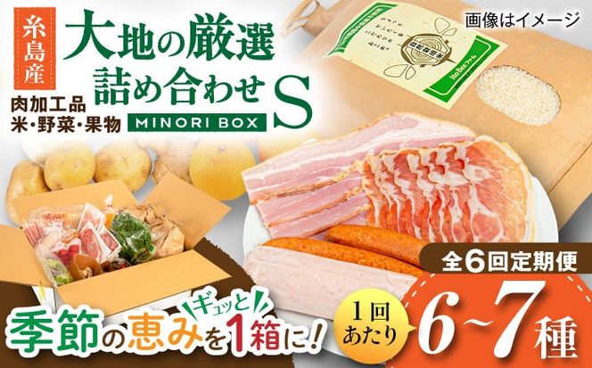 【全6回定期便】糸島産 肉 米 野菜 果物 厳選詰め合わせ MINORI BOX Sサイズ 糸島市 / emma.Inc / 米 肉 野菜 果物 詰め合わせ[AOP009]