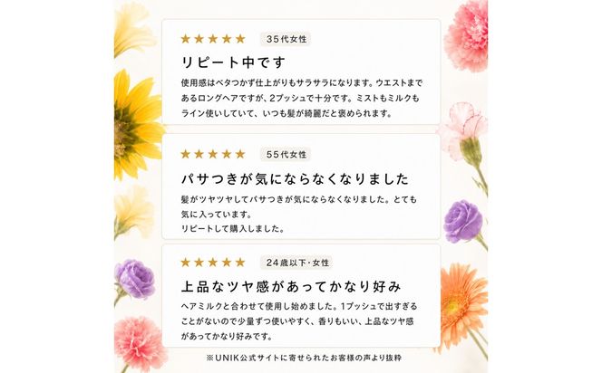 【UNIK】ナノシルクヘアオイル　業界初"シルクナノファイバー"配合　GM00011