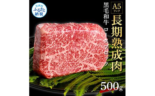 【CF-R7hbk】TKA177　天下味 長期熟成肉 エイジングビーフ 黒毛和牛 ロース肉ブロック 500ｇ 国産 A5 黒毛和牛 牛肉 ブロック 肉 人気 老舗焼肉店 冷凍 新鮮 真空パック 美味しい ローストビーフ ステーキ 贅沢 お祝い 高知 芸西村 返礼品 故郷納税 贈り物 贈答 ギフト 19000円