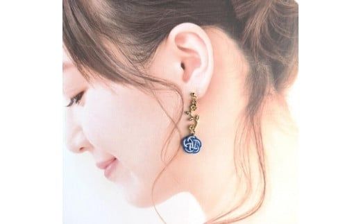 瑠璃色＊ 『花時』アシンメトリーピアス/水引ピアス AM00318