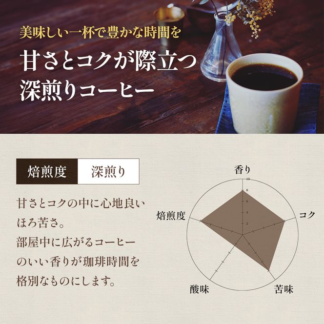 【定期便6ヶ月・メール便】極上の甘みと香りの 珈琲 細挽き（サイフォン・イブリック）400g【珈琲ドリップのレシピ付き】 ブレンド ドリップコーヒー 深煎り ほろ苦い 甘い コク 