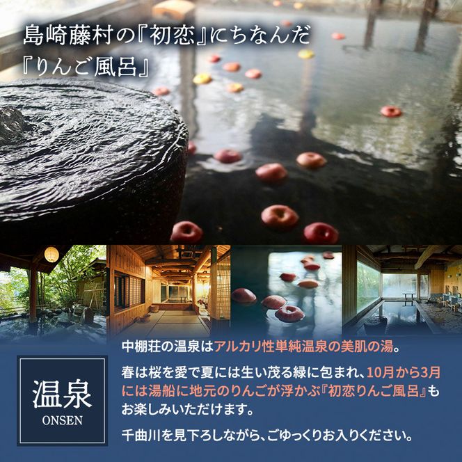 宿泊券 中棚荘 1泊2食付 2名様 ギフト券 チケット 券 宿泊 旅行 温泉 食事