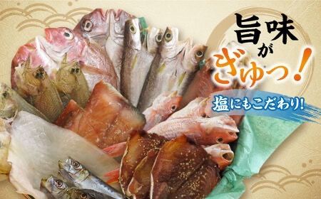 【全12回定期便】塩 にも こだわり 玄海 の 海 旬 の 干物 大満足 セット ( 5～6人 向け ) 糸島市 / 福ふくの里 [ALD010]