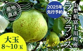 【2025年発送分 先行予約】 ラ・フランス 大玉 8～10玉 (約４kg) ※2025年10月中旬以降発送予定　洋ナシ 洋梨 フルーツ 果物 富士川町