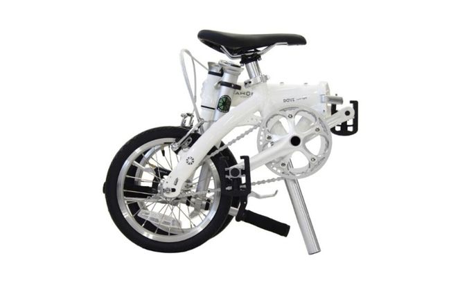 DAHON 折りたたみ自転車 Dove Super Light 14インチ 超軽量 コンパクト シングルギア Vブレーキ Pure White（ピュアホワイト） 通勤 通学 収納 │武田産業 人気返礼品 ダホン フォールディングバイク ダブスーパーライト 三重県 四日市市 ふるさと納税